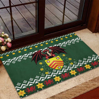 Glamorgan Wales Christmas Rubber Doormat Cymru Dragon And Daffodil - Wonder Print Shop