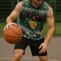 Glamorgan Wales Christmas Sleeveless Hoodie Cymru Dragon And Daffodil - Wonder Print Shop