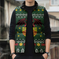 Glamorgan Wales Christmas Sleeveless Puffer Jacket Cymru Dragon And Daffodil - Wonder Print Shop