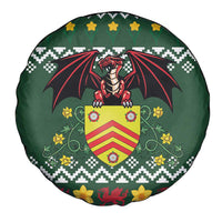 Glamorgan Wales Christmas Spare Tire Cover Cymru Dragon And Daffodil - Wonder Print Shop