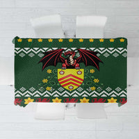 Glamorgan Wales Christmas Tablecloth Cymru Dragon And Daffodil - Wonder Print Shop