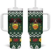 Glamorgan Wales Christmas Tumbler With Handle Cymru Dragon And Daffodil - Wonder Print Shop