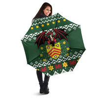 Glamorgan Wales Christmas Umbrella Cymru Dragon And Daffodil - Wonder Print Shop