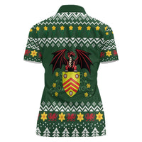 Glamorgan Wales Christmas Women Polo Shirt Cymru Dragon And Daffodil - Wonder Print Shop