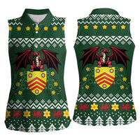 Glamorgan Wales Christmas Women Sleeveless Polo Shirt Cymru Dragon And Daffodil - Wonder Print Shop