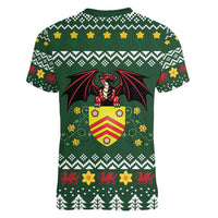 Glamorgan Wales Christmas Women V-Neck T-Shirt Cymru Dragon And Daffodil - Wonder Print Shop