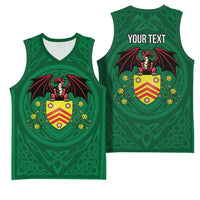 Personalized Glamorgan Wales Basketball Jersey Welsh Red Dragon And Daffodil - Wonder Print Shop