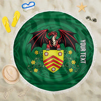 Personalized Glamorgan Wales Beach Blanket Welsh Red Dragon And Daffodil - Wonder Print Shop