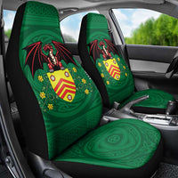 Personalized Glamorgan Wales Car Seat Cover Welsh Red Dragon And Daffodil - Wonder Print Shop