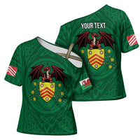 Personalized Glamorgan Wales Cross Shoulder Shirt Welsh Red Dragon And Daffodil - Wonder Print Shop