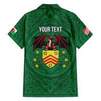 Personalized Glamorgan Wales Family Matching Long Sleeve Bodycon Dress and Hawaiian Shirt Welsh Red Dragon And Daffodil - Wonder Print Shop