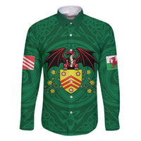 Personalized Glamorgan Wales Family Matching Long Sleeve Bodycon Dress and Hawaiian Shirt Welsh Red Dragon And Daffodil - Wonder Print Shop