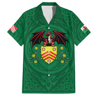 Personalized Glamorgan Wales Family Matching Off The Shoulder Long Sleeve Dress and Hawaiian Shirt Welsh Red Dragon And Daffodil - Wonder Print Shop