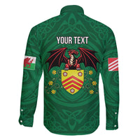 Personalized Glamorgan Wales Family Matching Off The Shoulder Long Sleeve Dress and Hawaiian Shirt Welsh Red Dragon And Daffodil - Wonder Print Shop