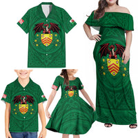 Personalized Glamorgan Wales Family Matching Off Shoulder Maxi Dress and Hawaiian Shirt Welsh Red Dragon And Daffodil - Wonder Print Shop