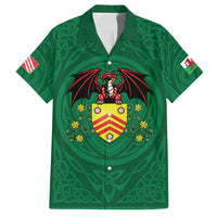 Personalized Glamorgan Wales Family Matching Off Shoulder Short Dress and Hawaiian Shirt Welsh Red Dragon And Daffodil - Wonder Print Shop