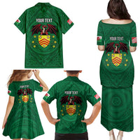 Personalized Glamorgan Wales Family Matching Puletasi and Hawaiian Shirt Welsh Red Dragon And Daffodil - Wonder Print Shop