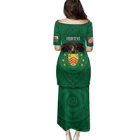 Personalized Glamorgan Wales Family Matching Puletasi and Hawaiian Shirt Welsh Red Dragon And Daffodil - Wonder Print Shop