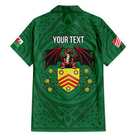 Personalized Glamorgan Wales Family Matching Short Sleeve Bodycon Dress and Hawaiian Shirt Welsh Red Dragon And Daffodil - Wonder Print Shop