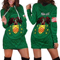 Personalized Glamorgan Wales Hoodie Dress Welsh Red Dragon And Daffodil - Wonder Print Shop