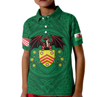 Personalized Glamorgan Wales Kid Polo Shirt Welsh Red Dragon And Daffodil - Wonder Print Shop