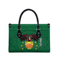 Personalized Glamorgan Wales Leather Bag Welsh Red Dragon And Daffodil - Wonder Print Shop