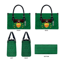 Personalized Glamorgan Wales Leather Bag Welsh Red Dragon And Daffodil - Wonder Print Shop