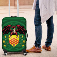 Personalized Glamorgan Wales Luggage Cover Welsh Red Dragon And Daffodil - Wonder Print Shop