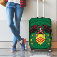 Personalized Glamorgan Wales Luggage Cover Welsh Red Dragon And Daffodil - Wonder Print Shop