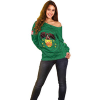 Personalized Glamorgan Wales Off Shoulder Sweater Welsh Red Dragon And Daffodil - Wonder Print Shop