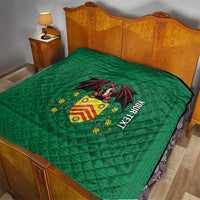 Personalized Glamorgan Wales Quilt Welsh Red Dragon And Daffodil - Wonder Print Shop