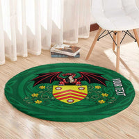 Personalized Glamorgan Wales Round Carpet Welsh Red Dragon And Daffodil - Wonder Print Shop