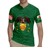Personalized Glamorgan Wales Rugby Jersey Welsh Red Dragon And Daffodil - Wonder Print Shop
