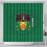 Personalized Glamorgan Wales Shower Curtain Welsh Red Dragon And Daffodil - Wonder Print Shop