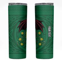 Personalized Glamorgan Wales Skinny Tumbler Welsh Red Dragon And Daffodil - Wonder Print Shop
