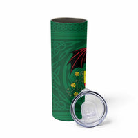 Personalized Glamorgan Wales Skinny Tumbler Welsh Red Dragon And Daffodil - Wonder Print Shop