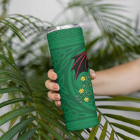 Personalized Glamorgan Wales Skinny Tumbler Welsh Red Dragon And Daffodil - Wonder Print Shop
