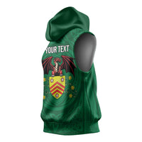 Personalized Glamorgan Wales Sleeveless Hoodie Welsh Red Dragon And Daffodil - Wonder Print Shop