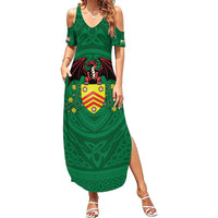 Personalized Glamorgan Wales Summer Maxi Dress Welsh Red Dragon And Daffodil - Wonder Print Shop