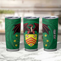 Personalized Glamorgan Wales Tumbler Cup Welsh Red Dragon And Daffodil - Wonder Print Shop
