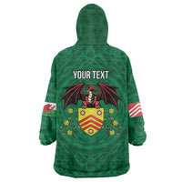 Personalized Glamorgan Wales Wearable Blanket Hoodie Welsh Red Dragon And Daffodil - Wonder Print Shop