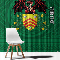 Personalized Glamorgan Wales Window Curtain Welsh Red Dragon And Daffodil - Wonder Print Shop