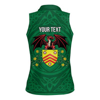 Personalized Glamorgan Wales Women Sleeveless Polo Shirt Welsh Red Dragon And Daffodil - Wonder Print Shop