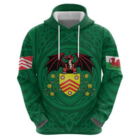 Personalized Glamorgan Wales Zip Hoodie Welsh Red Dragon And Daffodil - Wonder Print Shop