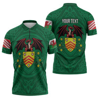 Personalized Glamorgan Wales Zipper Polo Shirt Welsh Red Dragon And Daffodil - Wonder Print Shop