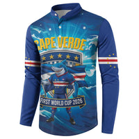 Blue Shark Cape Verde Football Button Sweatshirt First World Cup 2026 - Wonder Print Shop