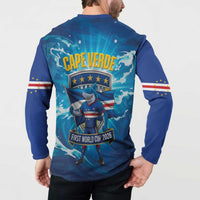 Blue Shark Cape Verde Football Button Sweatshirt First World Cup 2026 - Wonder Print Shop