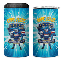Blue Shark Cape Verde Football 4 in 1 Can Cooler Tumbler First World Cup 2026 - Wonder Print Shop