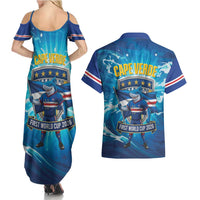 Blue Shark Cape Verde Football Couples Matching Summer Maxi Dress and Hawaiian Shirt First World Cup 2026 - Wonder Print Shop