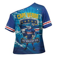 Blue Shark Cape Verde Football Cross Shoulder Shirt First World Cup 2026 - Wonder Print Shop